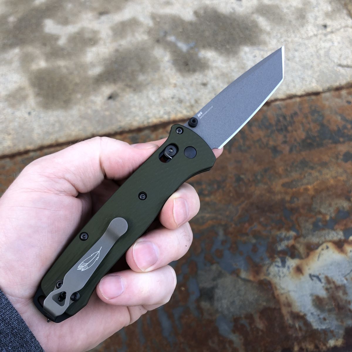 Benchmade Bailout AXIS Lock Green Aluminum Scales 3.38